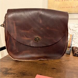 EUC Go Forth Goods Rustic Pecan Vivian Satchel Bag